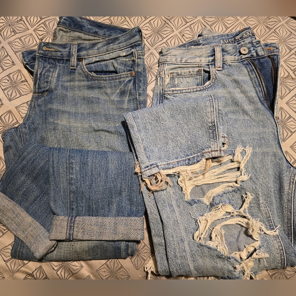 Jeans Lot, American Eagle 4R ripped MomJeans, Soft 00/24 boyfriend Jeans